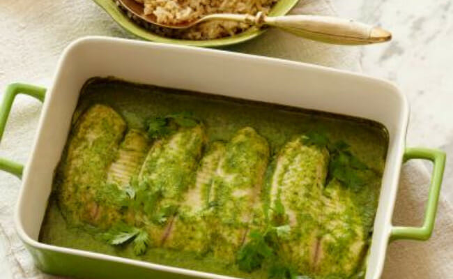 Baked Tilapia With Coconut-Cilantro Sauce