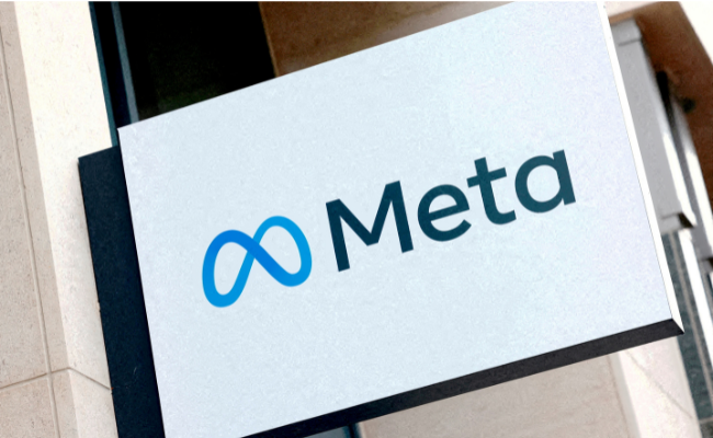 The logo of Meta Platforms' business group is seen in Brussels, Belgium