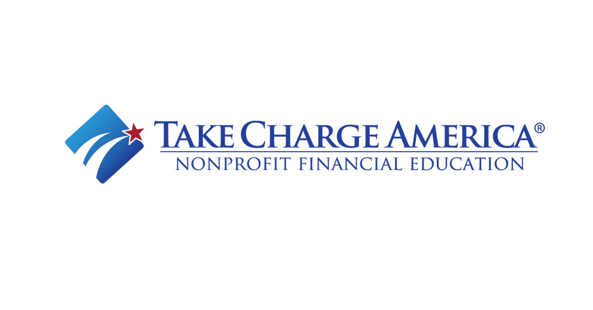 Take Charge America logo with introduction text about nonprofit financial education and credit counseling services.